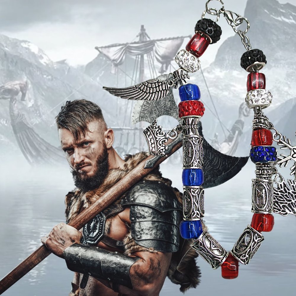 KIDS VIKING RUNES LETTER VIKING CHARMS NECKLACE